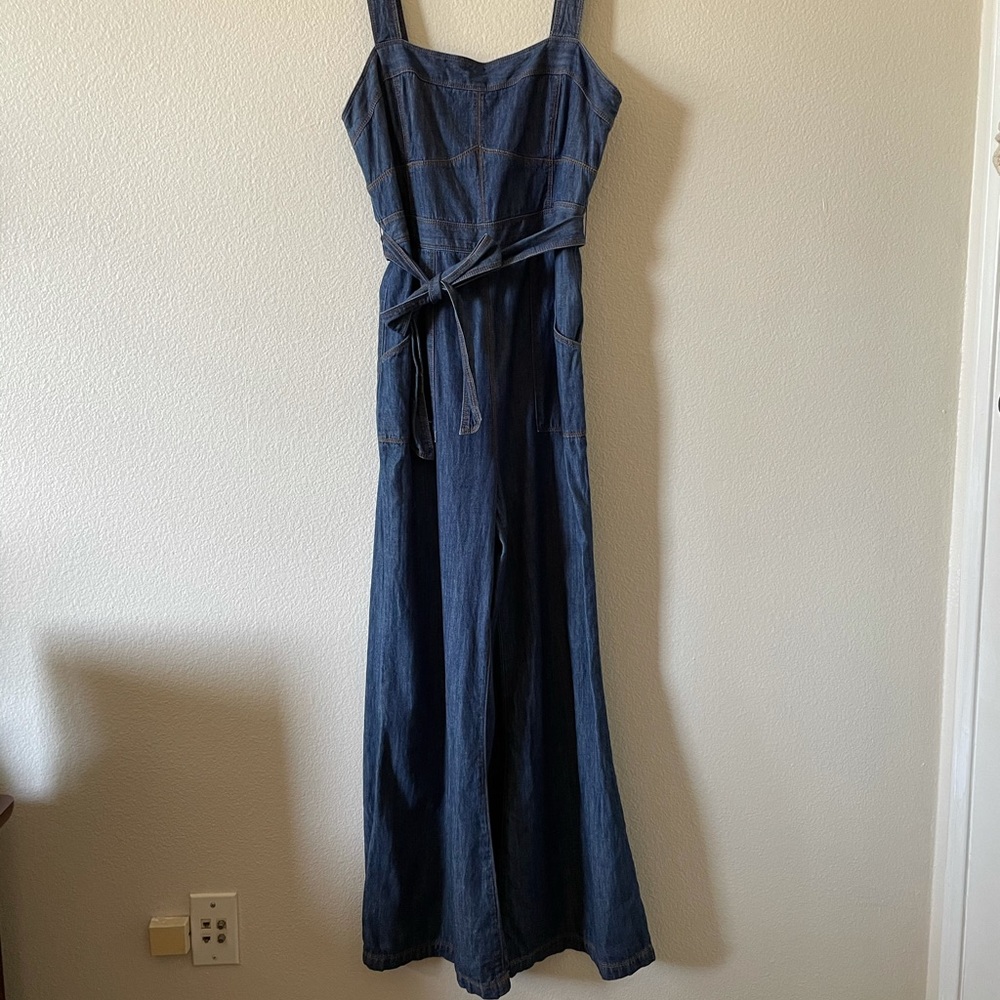 Anthropologie denim jumpsuit